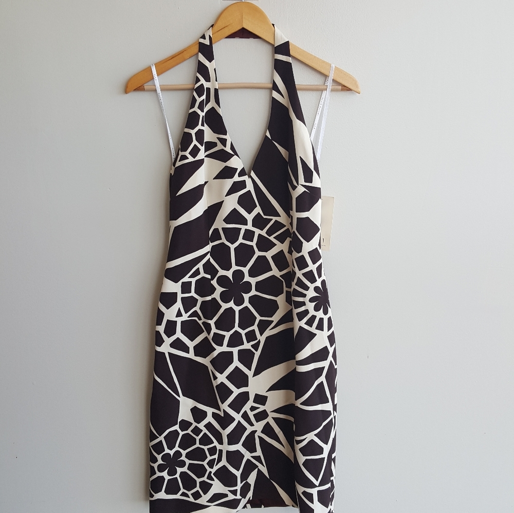 David Meister Giraffe Halter Dress